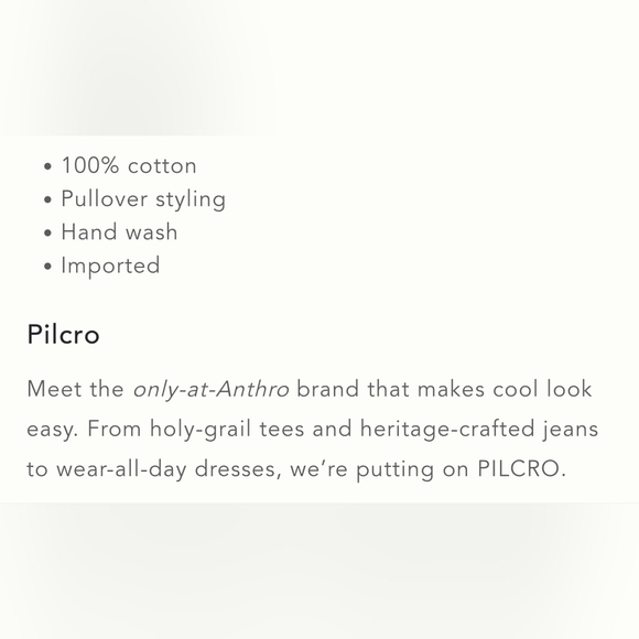 Pilcro Anthropologie Cotton Seamed Top, Turquoise, XXS/XS - Picture 4 of 10